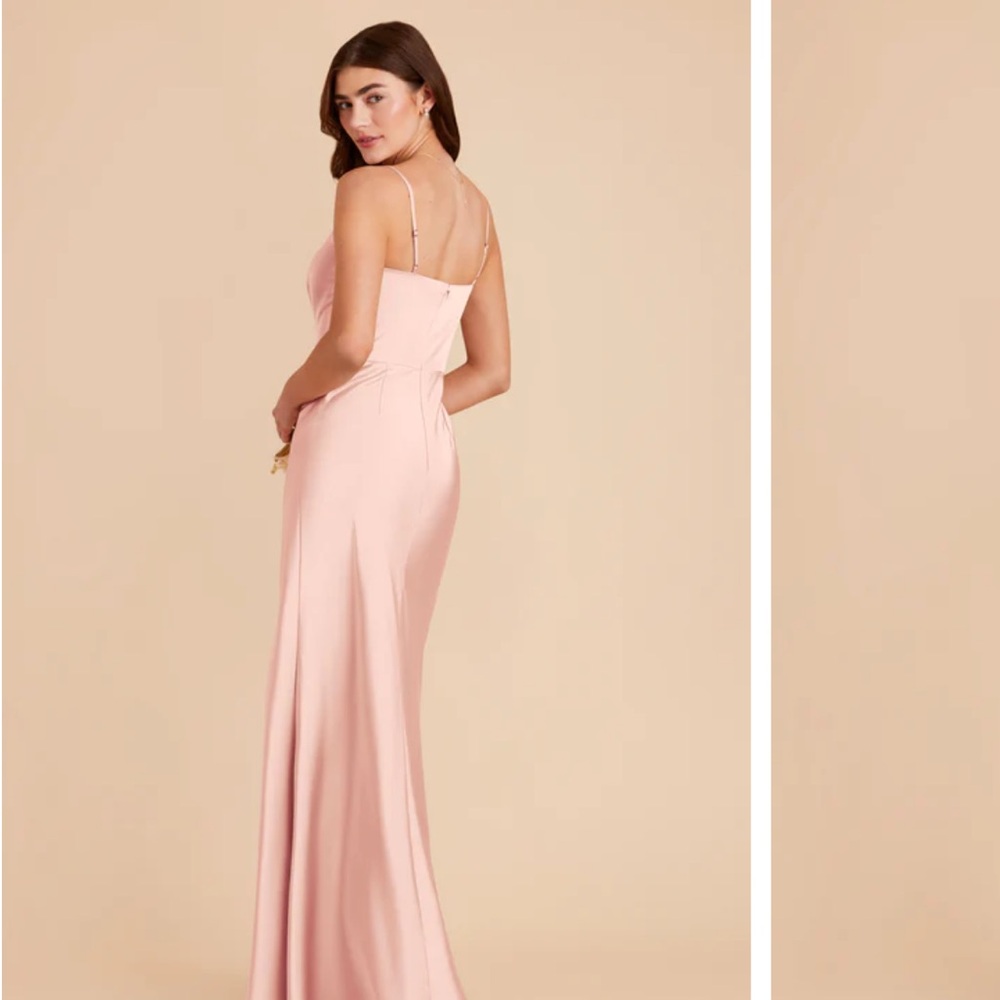 Birdy Grey Mai rose gold matte satin dress